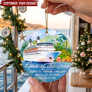 Custom Cruise Vacation Memory Keepsake‑ Personalized Ceramic Ornament