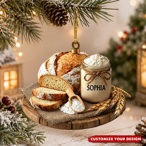 Personalized Acrylic Sourdough Bread Jar Ornament, Kitchen Lover Christmas Decoration