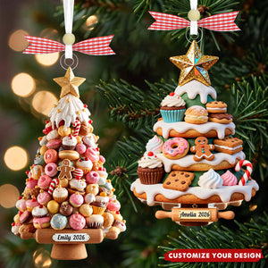 Personalized Cookie Cupcake Acrylic Christmas Ornament, Gift for Bakers & Sweet Lovers