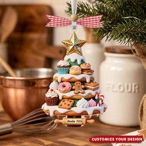 Personalized Cookie Cupcake Acrylic Christmas Ornament, Gift for Bakers & Sweet Lovers