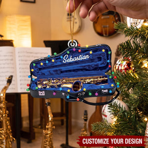 Personalized Saxophone Acrylic Christmas Ornament, Gift for Musicians