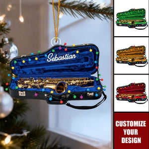 Personalized Saxophone Acrylic Christmas Ornament, Gift for Musicians