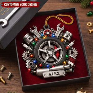 Personalized Auto Repair Acrylic Ornament, Mechanic Christmas Gift