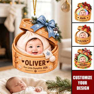 Personalized Baby Photo Acrylic Christmas Ornament, Custom Face Baby Keepsake Gift