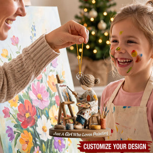 Personalized Artist Christmas Ornament, Just A Girl Who Loves Painting