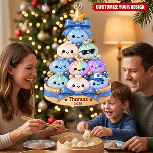 Personalized Acrylic Dumpling Ornament, Custom Christmas Gift for Children