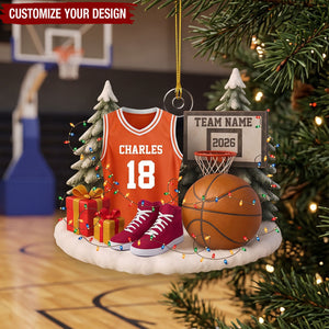 Personalized Jersey Keepsake Basketball Acrylic Ornament