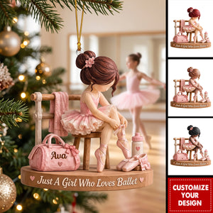 Personalized Ballet Dancer Acrylic Ornament, Dance Recital Christmas Keepsake