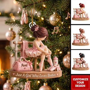 Personalized Ballet Dancer Acrylic Ornament, Dance Recital Christmas Keepsake