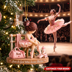 Personalized Ballet Dancer Acrylic Ornament, Dance Recital Christmas Keepsake