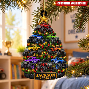 Personalized Name Truck Acrylic Ornament, Gift for Boys & Grandson