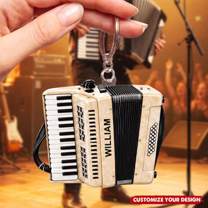 Custom Acrylic Accordion Keychain, Musician Gift for Accordion Players