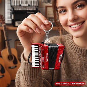 Custom Acrylic Accordion Keychain, Musician Gift for Accordion Players