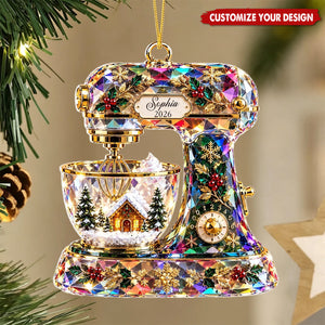 Personalized Acrylic Baking Ornament, Stand Mixer Christmas Tree Decor