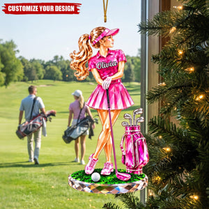 Personalized Acrylic Golf Christmas Ornaments, Golf Lover Gifts