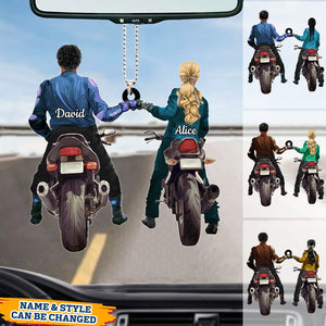 Personalized Biker Couple Back View Ornament - Perfect Gift For Couple
