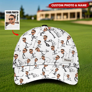 Custom Photo Funny Golf Dad, Husband, Uncle - Personalized Golf Classic Cap
