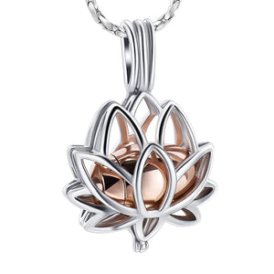 Personalized Lotus Flower Ashes Pendant Necklace - Never Walk Alone My Dad Walks With Me