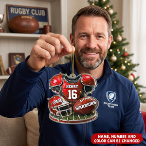 Custom America Football Acrylic Ornament - Personalized Christmas Birthday Gifts For America Football Lovers, Sports Fans