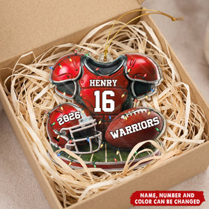 Custom America Football Acrylic Ornament - Personalized Christmas Birthday Gifts For America Football Lovers, Sports Fans