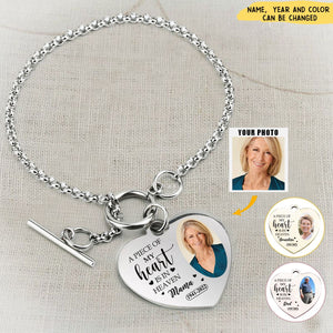 A Piece Of My Heart - Personalized Photo Heart Bracelet