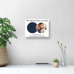 The Night You Became My Daddy Custom Star Map Photo Poster