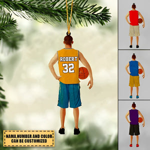 Personalized Basketball Player Acrylic Christmas Ornament For Basketball Lover