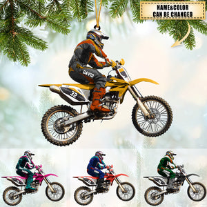 Personalize Motocross Biker Christmas Ornament - Great Gift Idea For Motor Racers