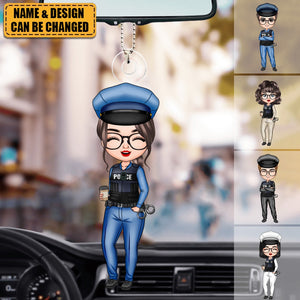 Police Officer - Personalized Car Ornament - Christmas Gift For Police