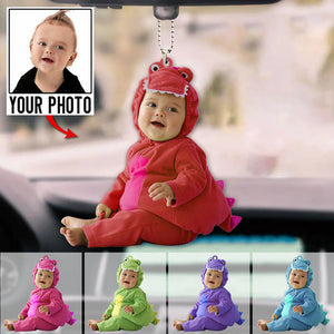 Personalized Cute Kid Dinosaurus Acrylic Ornament