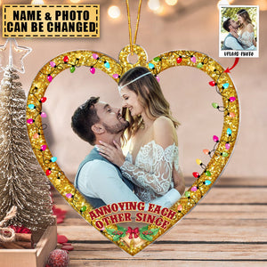 Transparent Ornament - Wooden Style - Merry Christmas - Custom from Photo