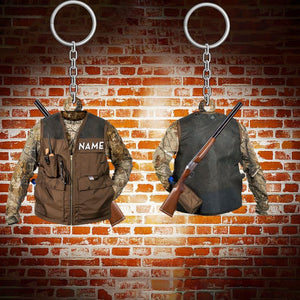 PERSONALIZED DEER KEYCHAIN, CUSTOM NAME ACRYLIC FLAT KEYCHAIN FOR HUNTER, GIFT FOR FATHER