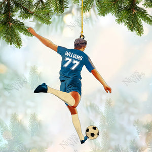 Personalized Soccer Player Acrylic Christmas Ornament For Soccer Lovers