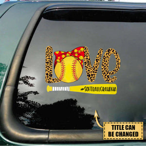 Personalized Love Softball Grandma Decal Gift For Grandma,Mom