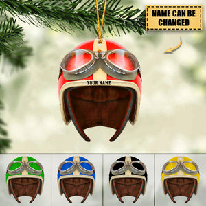 Drag Racing Helmet - Personalized Christmas Ornament