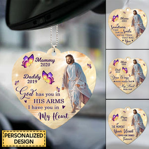 God Has You In His Arms Jesus Butterfly Memorial Gift Personalized Ornament