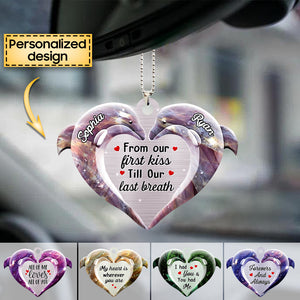 Dolphin Heart Twinkle Personalized Couple Ornament