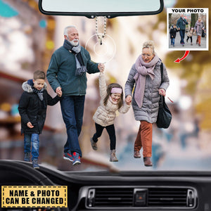 Customized Your Photo Car Ornament - Personalized Photo Mica Car Ornament - Christmas Gifts For Family