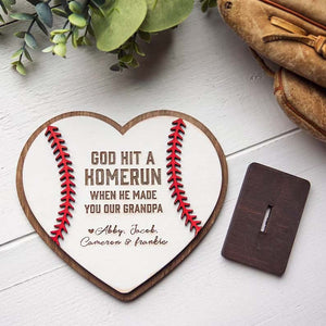 Personalized Father’s Day Baseball Heart Sign
