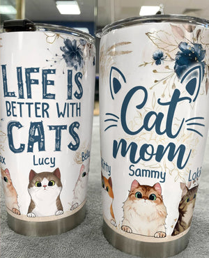 Cat Mom Personalized Tumbler - TB035PS11