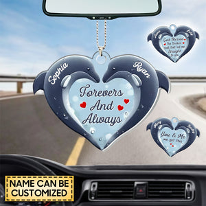 Dolphin Heart Personalized Couple Ornament