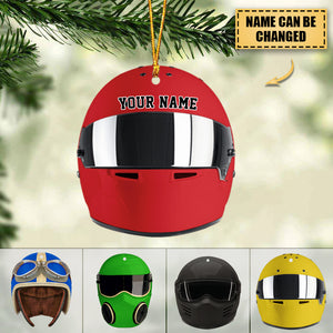 Drag Racing Helmet - Personalized Christmas Ornament