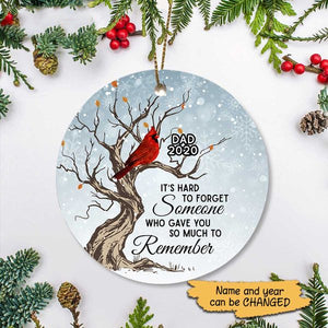 Hard To Forget Cardinal Memorial Personalized Circle Ornament