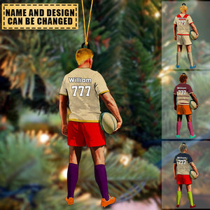 Custom Personalized Chrismas Ornament, Rugby Gift