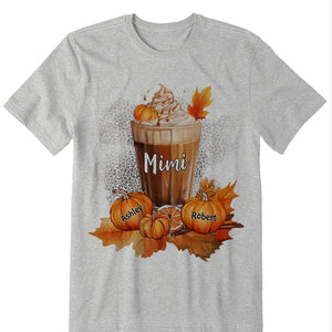Grandma Mom Mimi Pumpkin Spice Latte Personalized Shirt