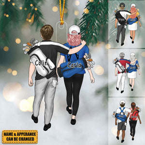 Golf Couple For Life - Personalized Acrylic Christmas Ornament, Gifts For Golf Lovers