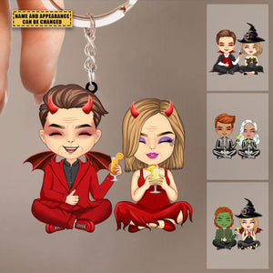 Personalized Halloween Couple Keychain - Prefect Gift For Halloween