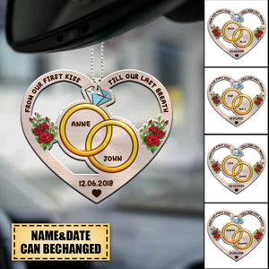 Couple - From Our First Kiss Till Our Last Breath Couple Rings - Personalized Ornament