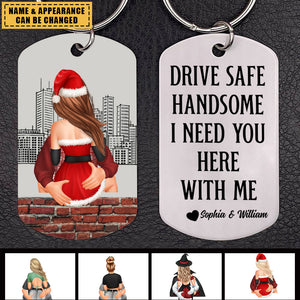 Drive Safe - Personalized Engraved Stainless Steel Keychain - Perfect Gifts For Your Lover