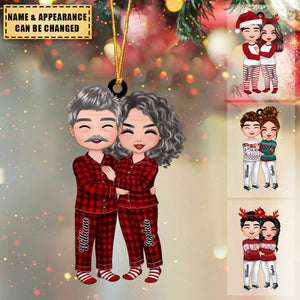 Doll Couple Standing Hugging - Personalized Ornament